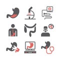 Gastroenterology icons. Hospital department. Health center. Vector sign for web graphics.