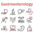 Gastroenterology line icons. Hospital department. Health center. Vector sign for web graphics.