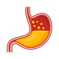 Gastroesophageal Reflux Disease. Stomach Icon. Vector Royalty Free Stock Photo