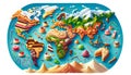 Gastronomic Atlas: World Map Formed by Delicious Food