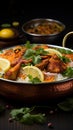 Gastronomic brilliance Vibrant dum chicken biriyani, a Kerala Thalassery specialty, showcased up close