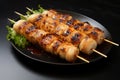 Gastronomic delight Grilled fish paste cake or squid skewer