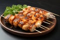 Gastronomic delight Grilled fish paste cake or squid skewer