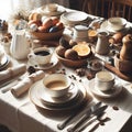 Gastronomic Delight: A Sumptuous Lunch Spread on a Table.