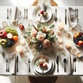 Gastronomic Delight: A Sumptuous Lunch Spread on a Table.