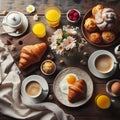 Gastronomic Delight: A Sumptuous Lunch Spread on a Table.