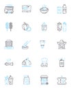 Gastronomic options linear icons set. Cuisine, Delicacies, Gourmet, Foodie, Flavors, Tastes, Spices line vector and