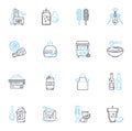 Gastronomic options linear icons set. Cuisine, Delicacies, Gourmet, Foodie, Flavors, Tastes, Spices line vector and