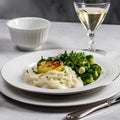 Gastronomic Symphony: Wholesome White Delights of Salad and Mashed Potato Fusion