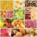 Gastronomy collage in white background Royalty Free Stock Photo