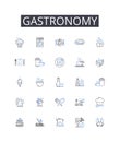 Gastronomy line icons collection. Culinarian Cuisine, Epicurean Delights, Foodie Culture, Gourmet Fare, Savory