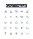 Gastronomy line icons collection. Culinarian Cuisine, Epicurean Delights, Foodie Culture, Gourmet Fare, Savory