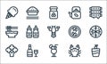 gastronomy line icons. linear set. quality vector line set such as ice cream, cocktail, broccoli, crab, wine, noodles, mushroom,