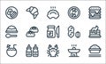 gastronomy line icons. linear set. quality vector line set such as rice bowl, crab, coconut, hot pot, sauce, rice, peanuts,