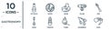 gastronomy linear icon set. includes thin line hot sauce, beans, leek, corncob, gooseberry, spice, whisk icons for report,