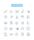 Gastropub vector line icons set. Pub, Gastronomy, Gastro, Food, Drinks, Booze, Ale illustration outline concept symbols