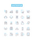 Gastropub vector line icons set. Pub, Gastronomy, Gastro, Food, Drinks, Booze, Ale illustration outline concept symbols