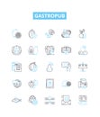 Gastropub vector line icons set. Pub, Gastronomy, Gastro, Food, Drinks, Booze, Ale illustration outline concept symbols