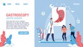 Gastroscopy Medical Department Flat Landing Page Royalty Free Stock Photo