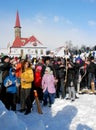 Gatchina, Leningrad region, Russia - March 5, 2011: Maslenitsa. a traditional spring holiday at the Russian peoples.