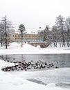 Gatchina palace and park in the winter Royalty Free Stock Photo