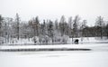 Gatchina palace and park in the winter Royalty Free Stock Photo