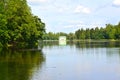 GATCHINA, RUSSIA. A view of Lake Beloye and the pavilion of Venus in the Gatchina park