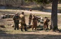 Gatchina, Russia - May 7, 2017: Historical reconstruction of the battles of World War II.