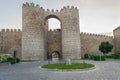 Gate of the Alcazar in the city walls of Avila, Spain Royalty Free Stock Photo