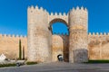 Gate of the Alcazar in the city walls of Avila, Spain Royalty Free Stock Photo