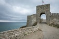 Gate of ancient fortress Kaliakra on a cape Kaliakra. Nord-east Bulgaria, Kavarna, Black sea Royalty Free Stock Photo