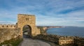 Gate of ancient fortress Kaliakra on a cape Kaliakra. North-east Bulgaria, Kavarna, Black sea Royalty Free Stock Photo