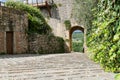 Gate archway from old city, Italy, Monteriggioni Royalty Free Stock Photo