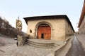 The gate of Ashagi Caravan serai in Sheki city, Azerbaijan Royalty Free Stock Photo