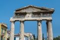 Gate of Athena Archegetis. Remains of Roman Agora in the old town of Athens, Greece