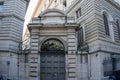 Gate with Bank of Italy sign on its top