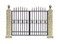 Gate with brick columns Royalty Free Stock Photo