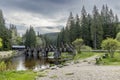 gate bridge in Rechle near Modrava,  Sumava National Park, Czech Republic Royalty Free Stock Photo