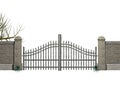 Gate with bushes