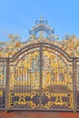 Gate of Catherine palace fence in Tsarskoye Selo. Royalty Free Stock Photo