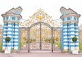 Gate of Catherine palace fence in Tsarskoye Selo. Royalty Free Stock Photo