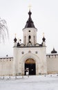 Gate Chapel of Holy Assumption Monastery in Staritsa, winter Royalty Free Stock Photo