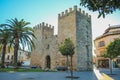 Gate of the city wall in Alcudia, Mallorca, Spain Royalty Free Stock Photo