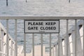 Gate Closed Sign at a Boat Launch Ramp Royalty Free Stock Photo