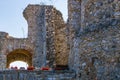 Gate in the courtyard of Cachtice Castle. Cachtice Castle was the seat Elizabeth Batory