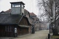 The gate of death Arbeit Macht Frei in Auschwitz- Birkenau Royalty Free Stock Photo