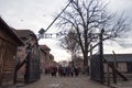 The gate of death Arbeit Macht Frei in Auschwitz- Birkenau Royalty Free Stock Photo