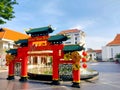 The gate decoration is characterized by a Chinese atmosphere at Surabaya Square. Royalty Free Stock Photo