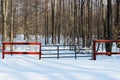 Gate Entering Woods in Winter Royalty Free Stock Photo