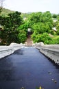 Gate entrance with naga staircase for people walking go to praying and visit Lord Buddha image line appearing